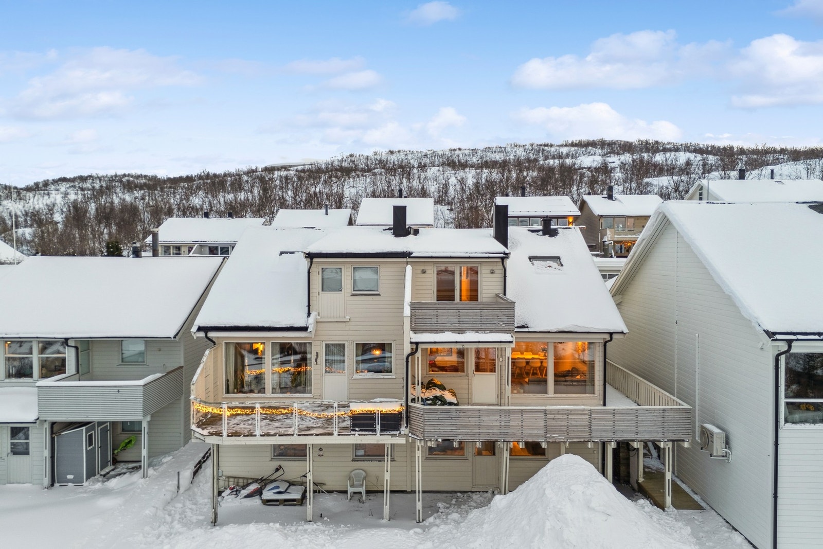 Verandaen er utstyrt med praktisk snøluke som gjør det enkelt å fjerne snø. Galleribilde