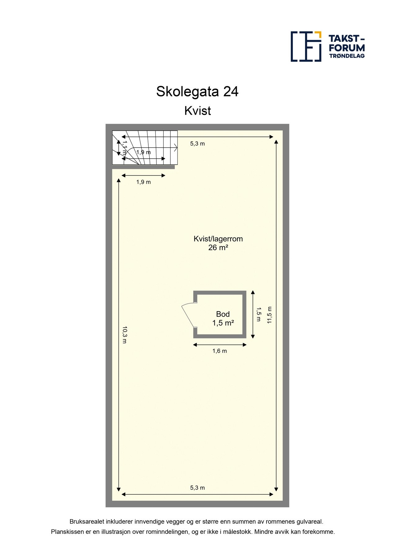 Plantegning - Kvist. Galleribilde