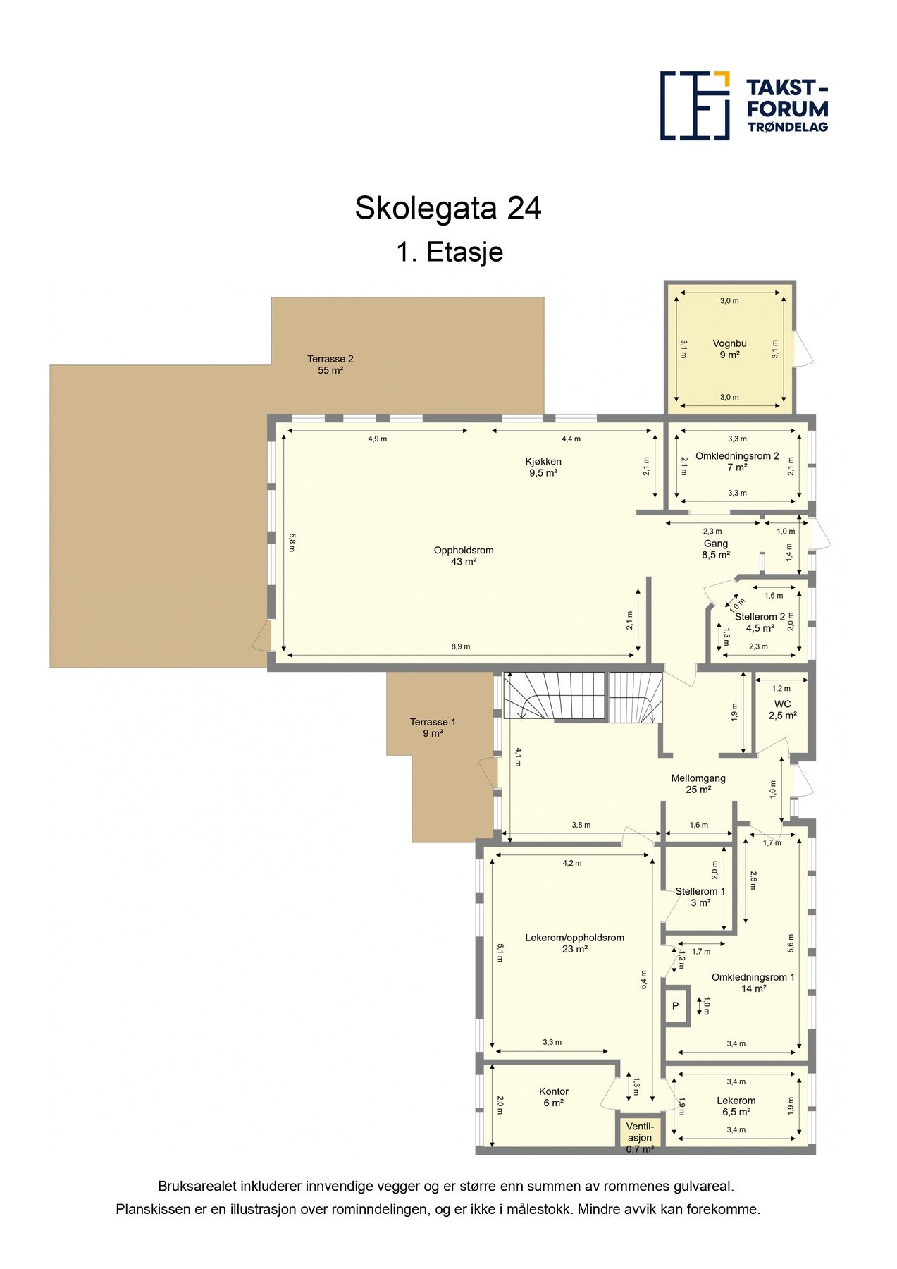 Plantegning - 1. etasje. Galleribilde