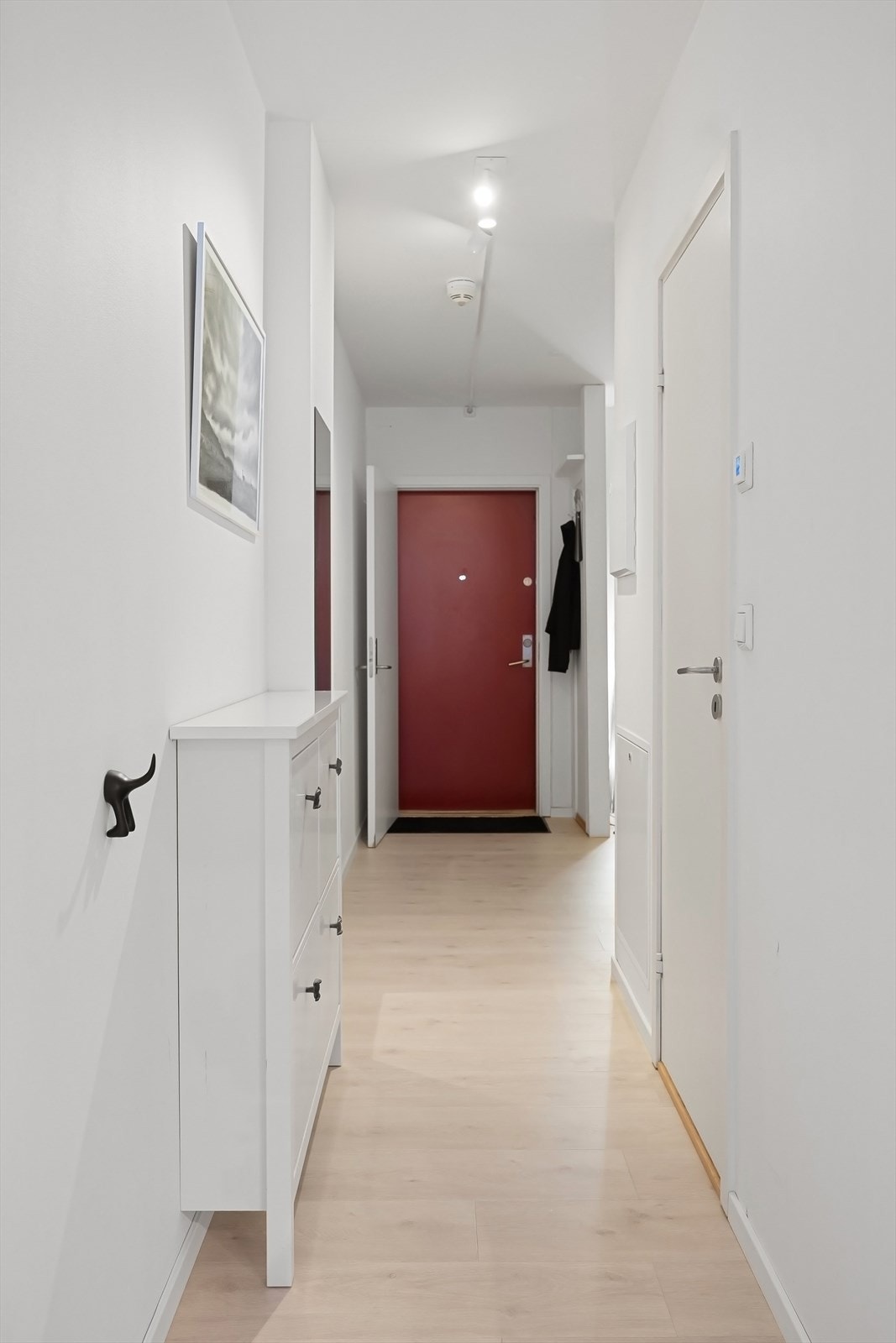 Praktisk skoskap samt klesoppheng ved gang/entré. Galleribilde