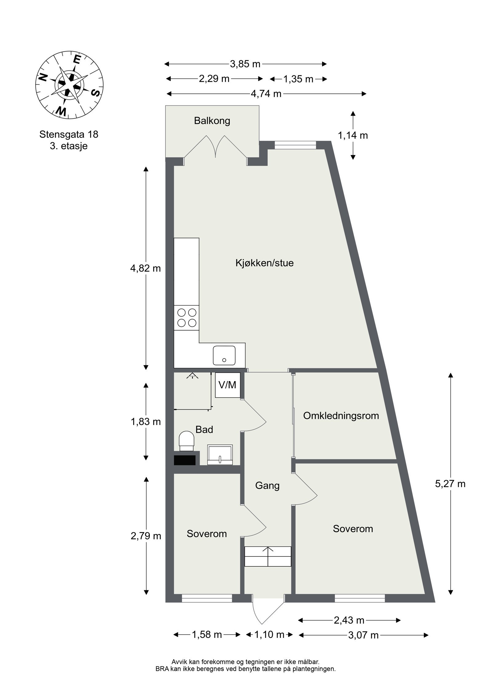 Plantegning - Tredje etasje. Galleribilde
