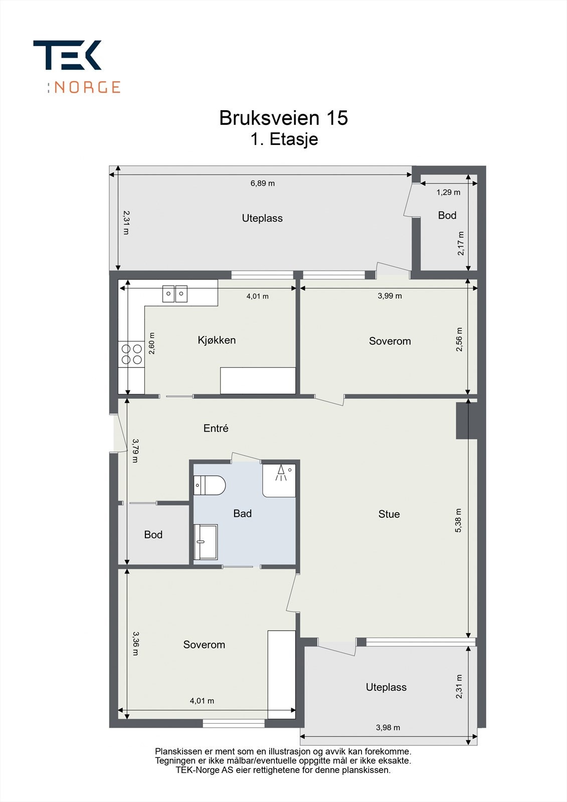 Alternativ 2 som en 3-roms. Galleribilde
