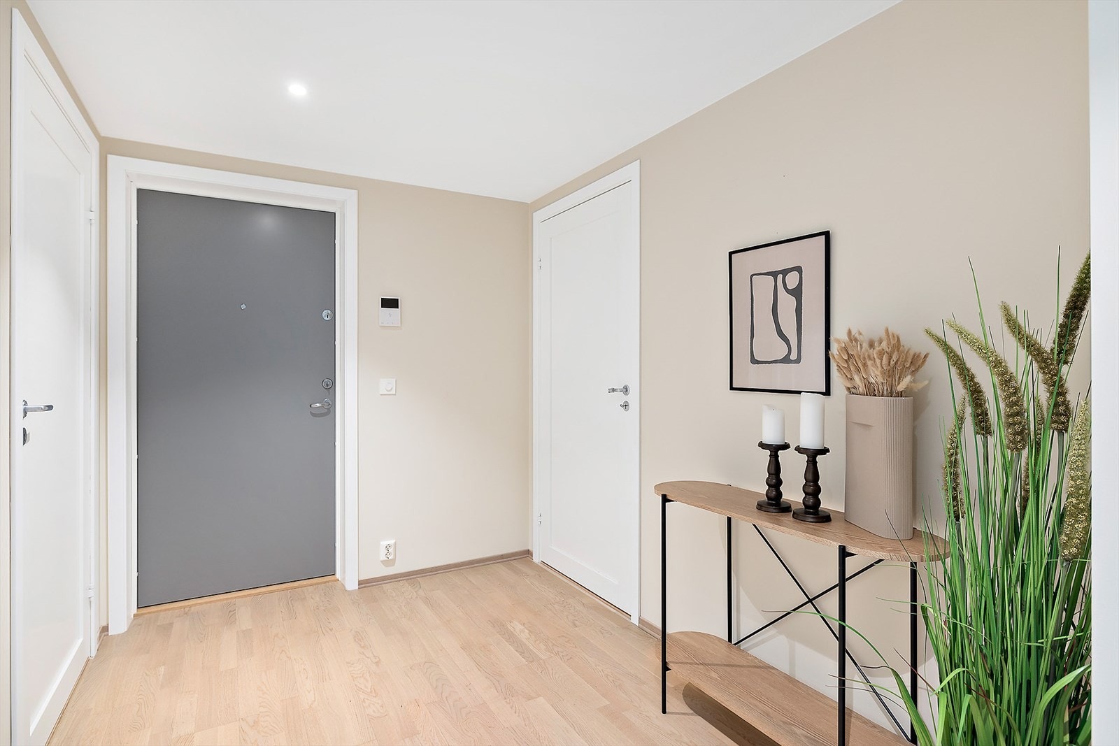 Entréen med inngang. Calling systemet lar deg se og snakke med dem som ringer på. Galleribilde