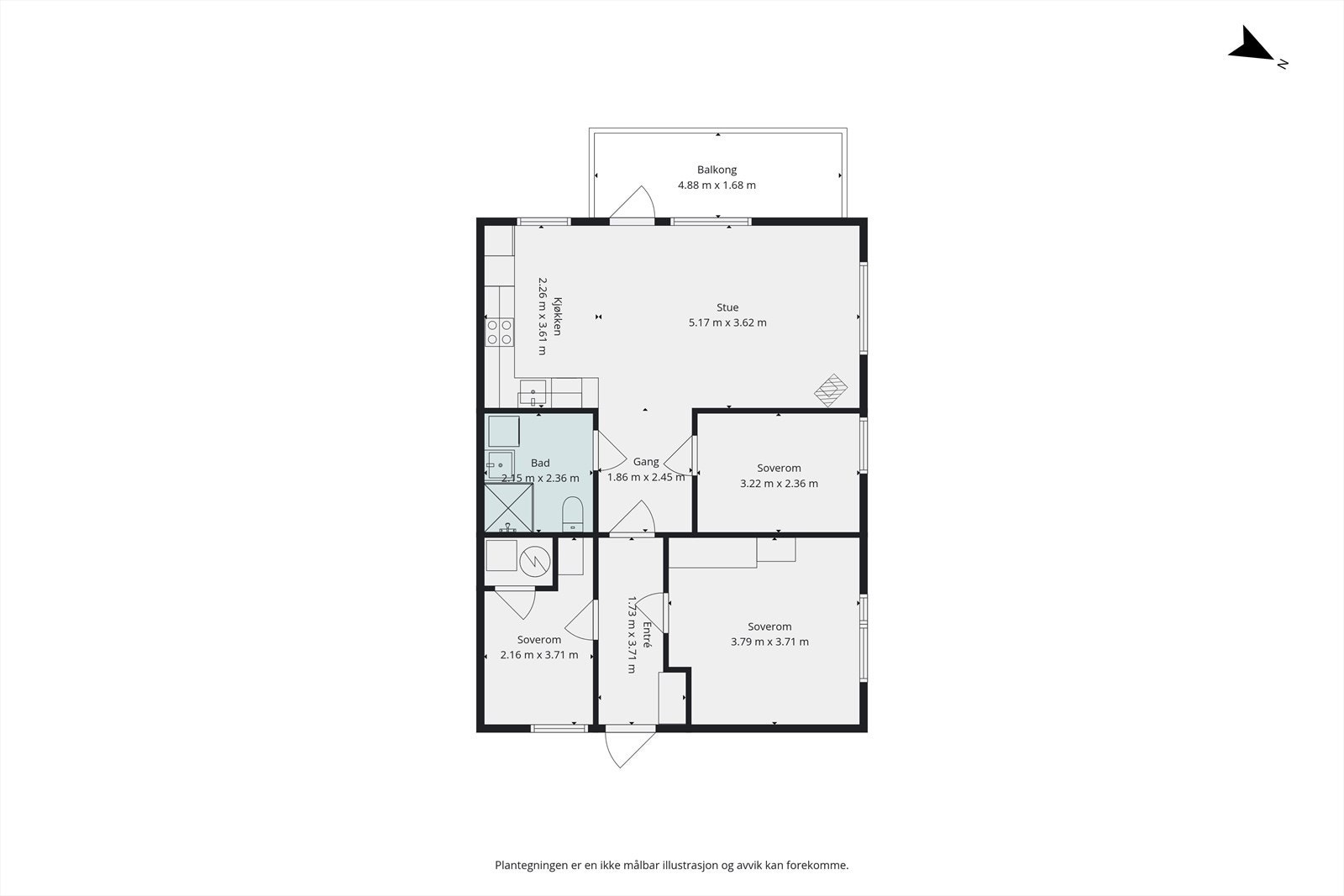 Vi starter først med plantegningen slik at det blir lettere å orientere seg. Galleribilde