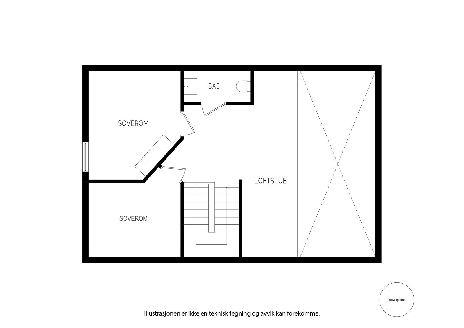 Bonusetasjen har ekstra stue, soverom og kontor, samt toalettrom. (Kontor byggemeldt som bod.) Galleribilde