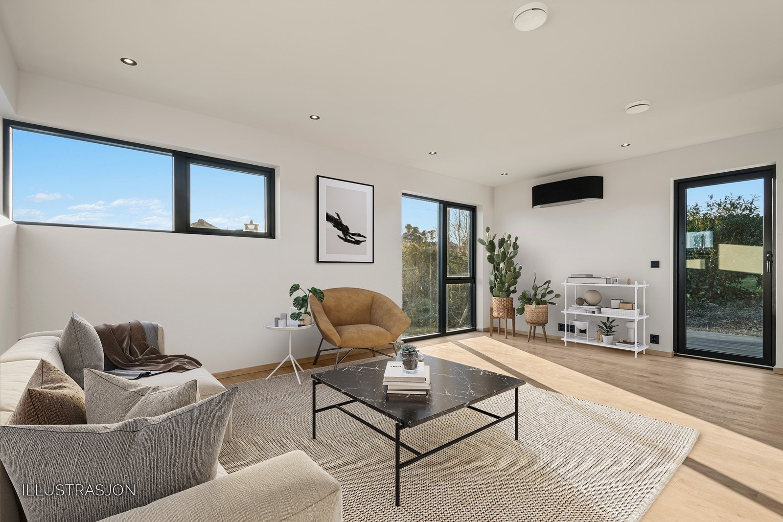 Digital møblert stue Galleribilde