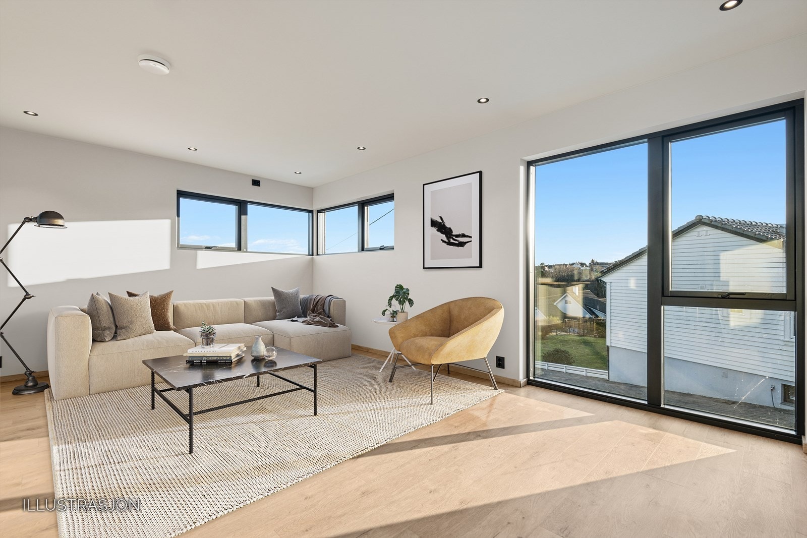 Digital møblert stue Galleribilde