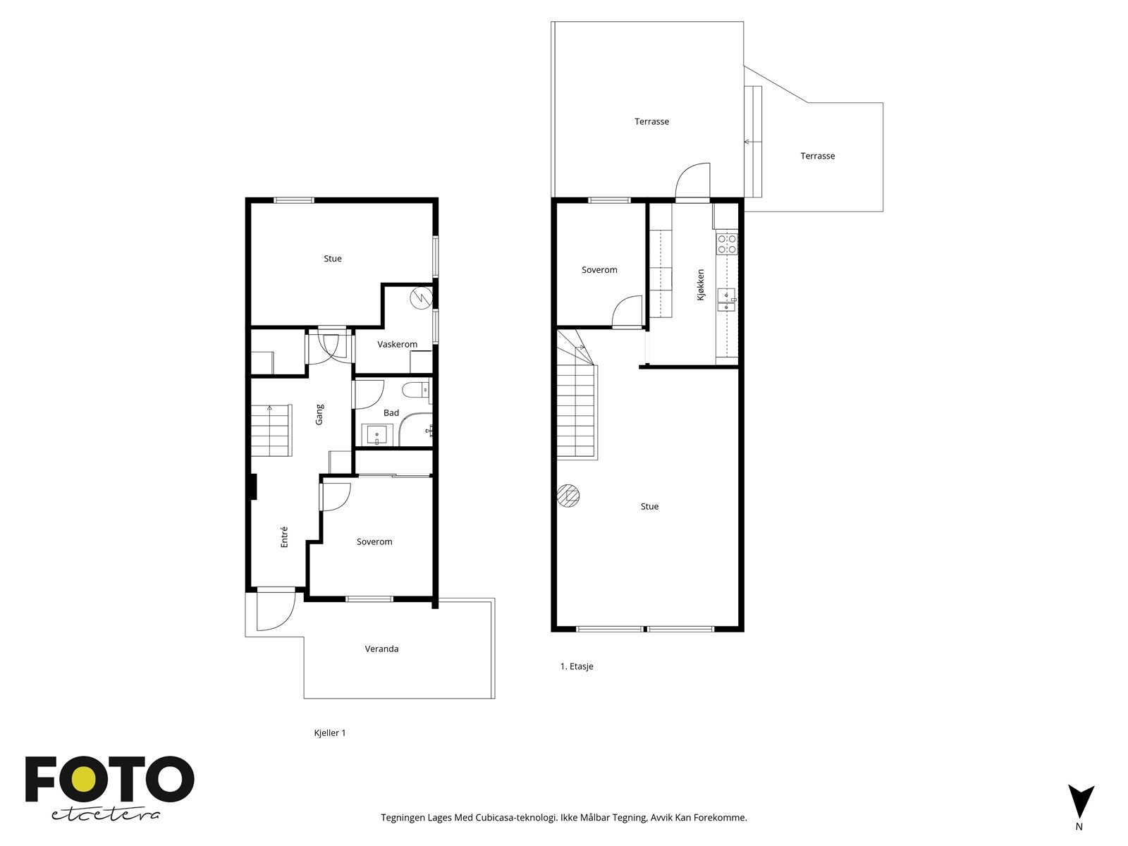 Begge etasjene - Veiledende plantegning - Ikke målbar Galleribilde