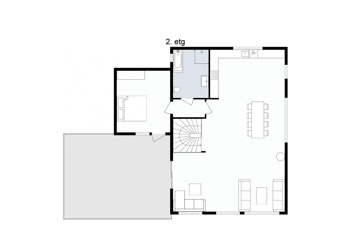 Planskisse enebolig eksempel Grendatunvegen 1 A 2 etg. Galleribilde