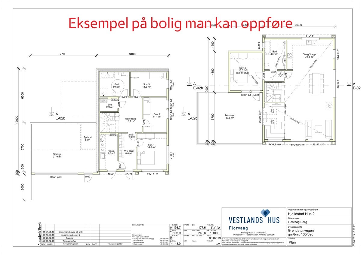 Eksempel på enebolig man kan bygge Grendatunvegen 1 A Galleribilde