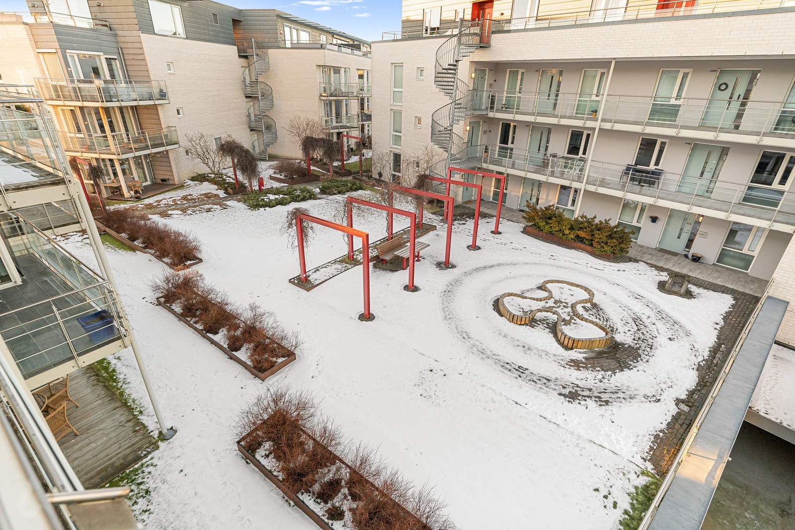 Stort fellesareal på taket for beboerne i Thaulowkaia. Galleribilde