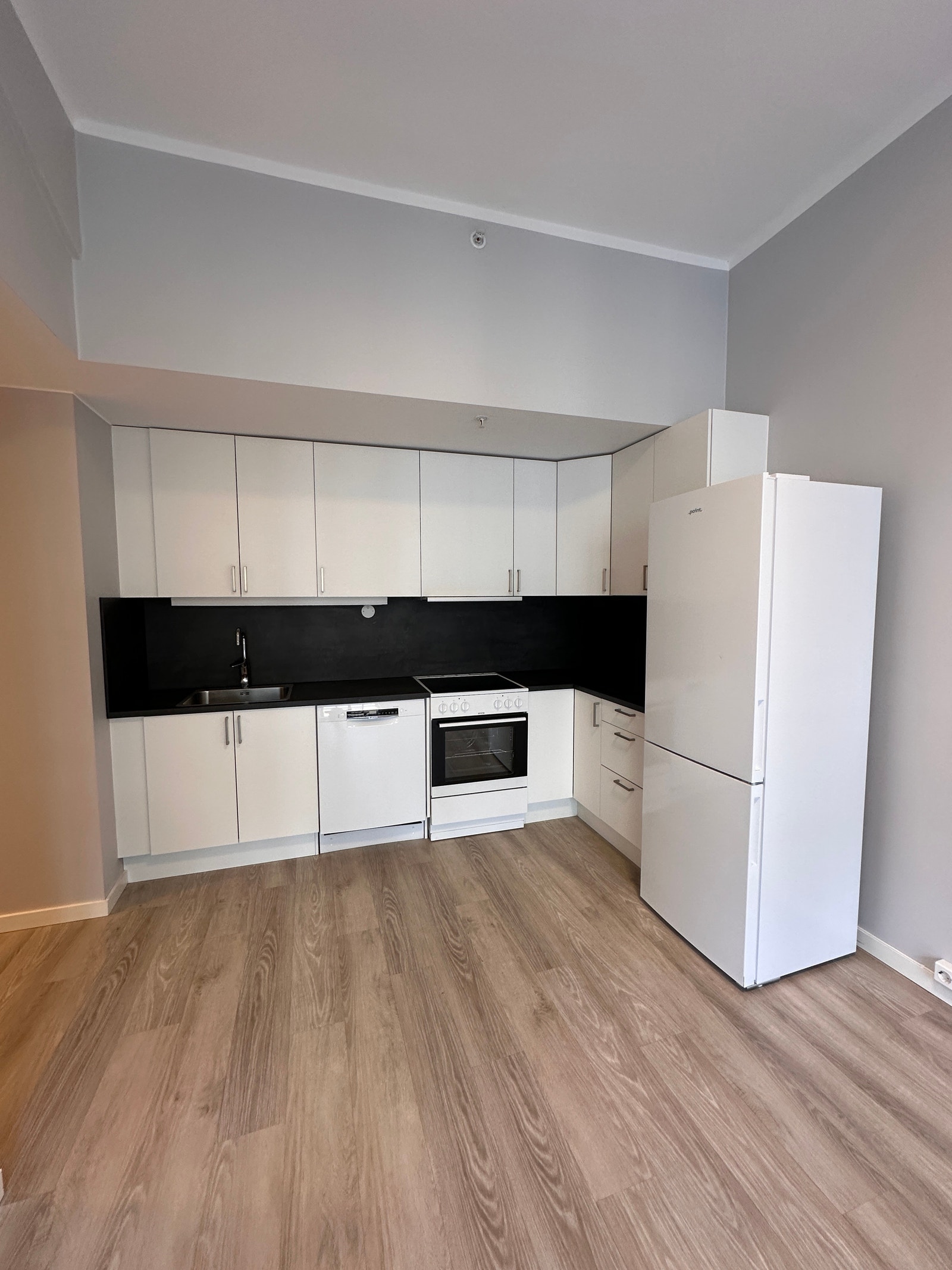 Stort kjøkken med hvitevarer Galleribilde