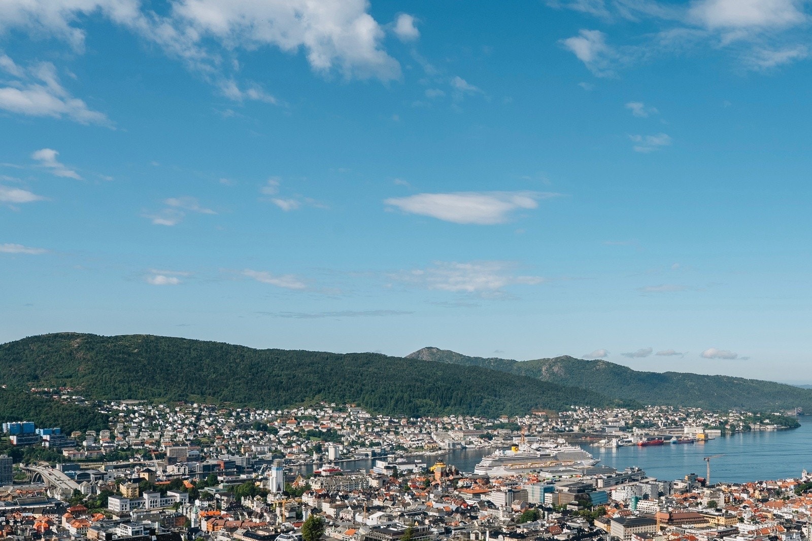 - Kun et par minutters gange fra boligen starter stien opp til Damsgårdsfjellet, som byr på fine turmuligheter og spektakulær utsikt over Bergen og innseilingen - Galleribilde