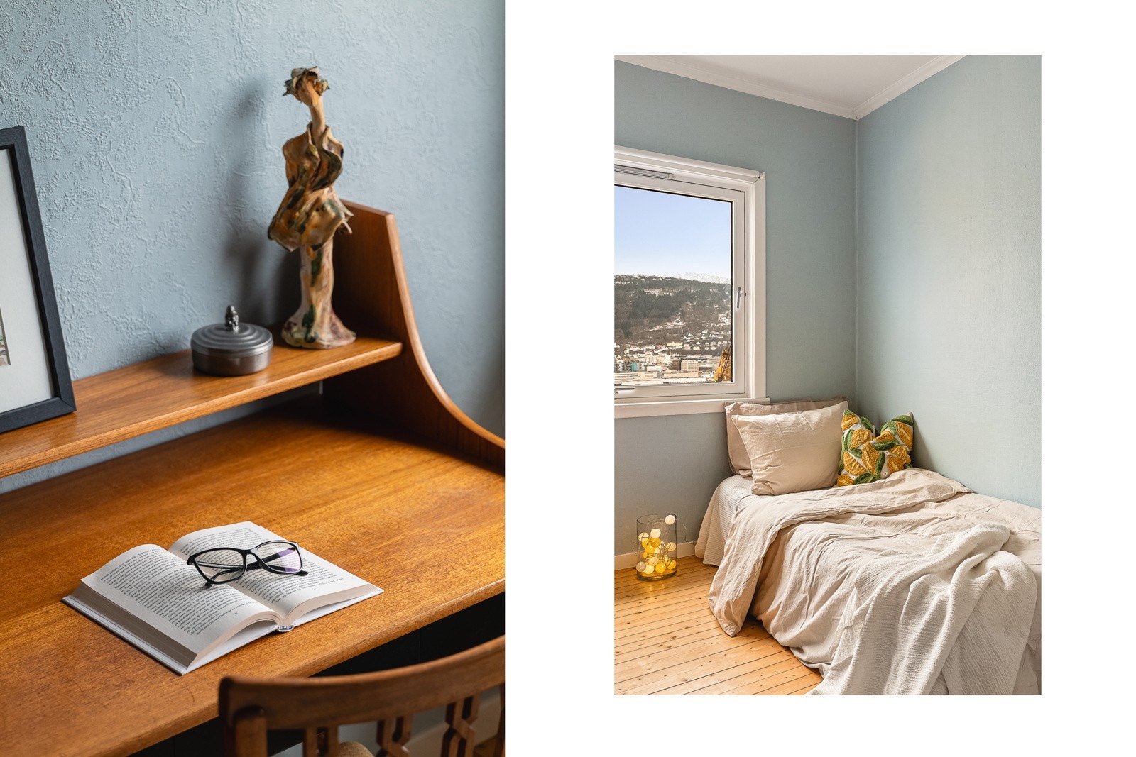 - God plass til kontorløsning på soverommet - Galleribilde