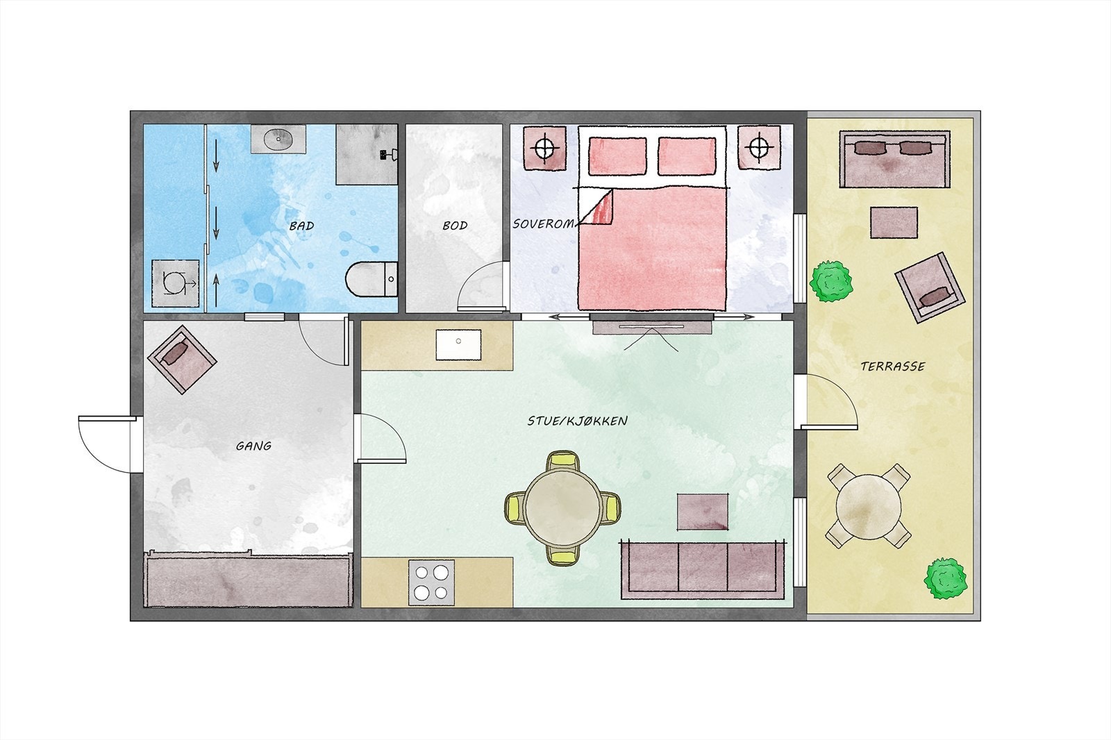 Plantegning 1.etg. Galleribilde