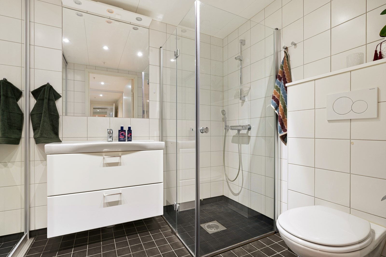 Vegghengt toalett og spotter i taket Galleribilde