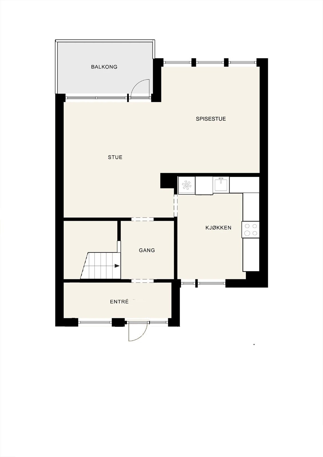 Plantegning 1. etasje Galleribilde