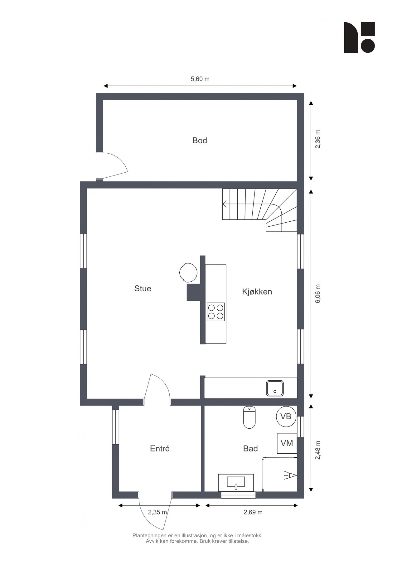 Plantegning - 1.etasje Galleribilde
