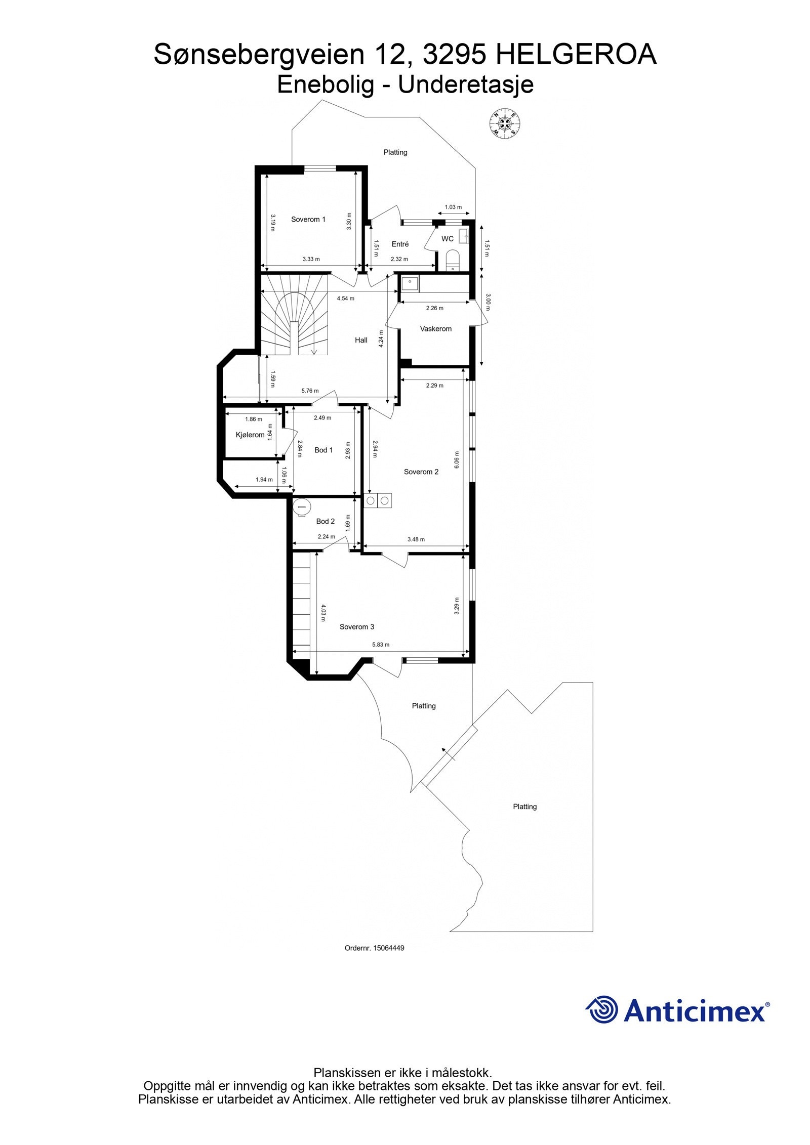 Plantegning underetasje. Galleribilde