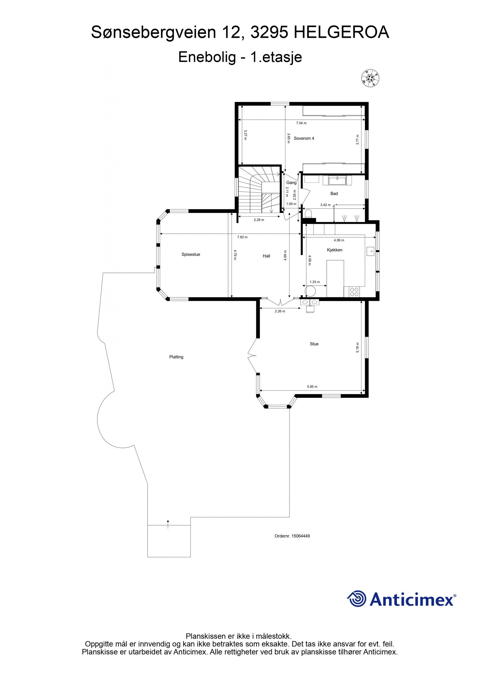 Plantegning hovedetasje. Galleribilde