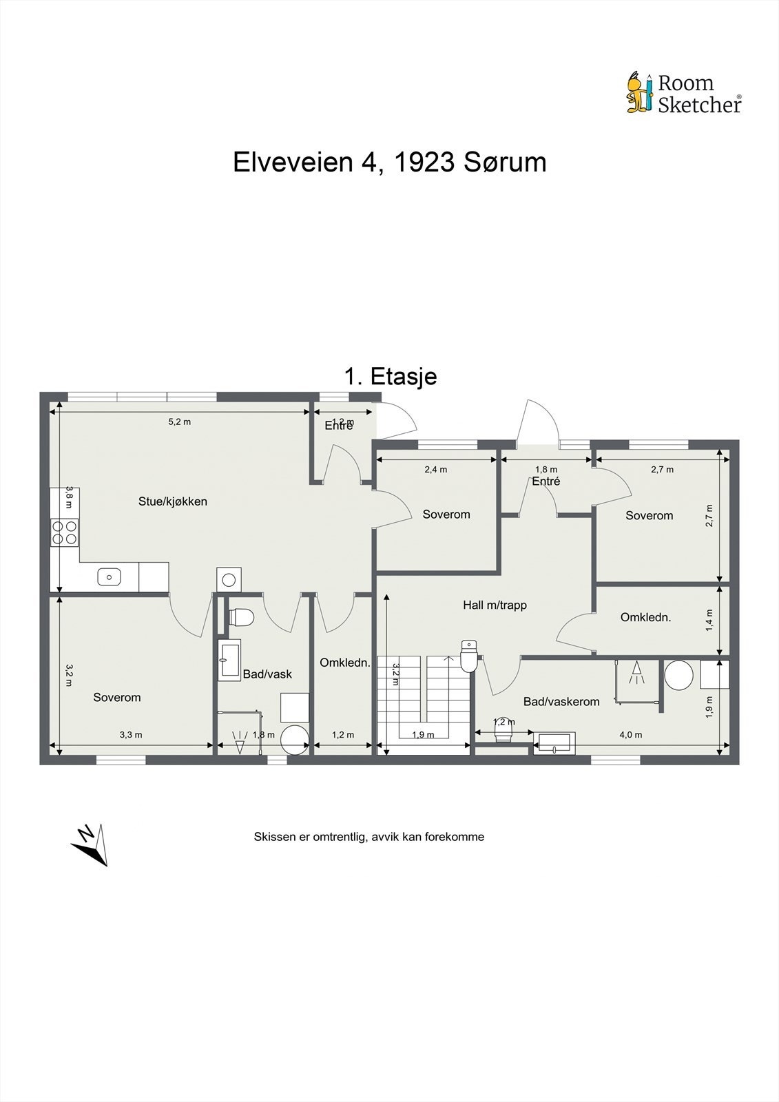 Planskisse 1. etg Galleribilde