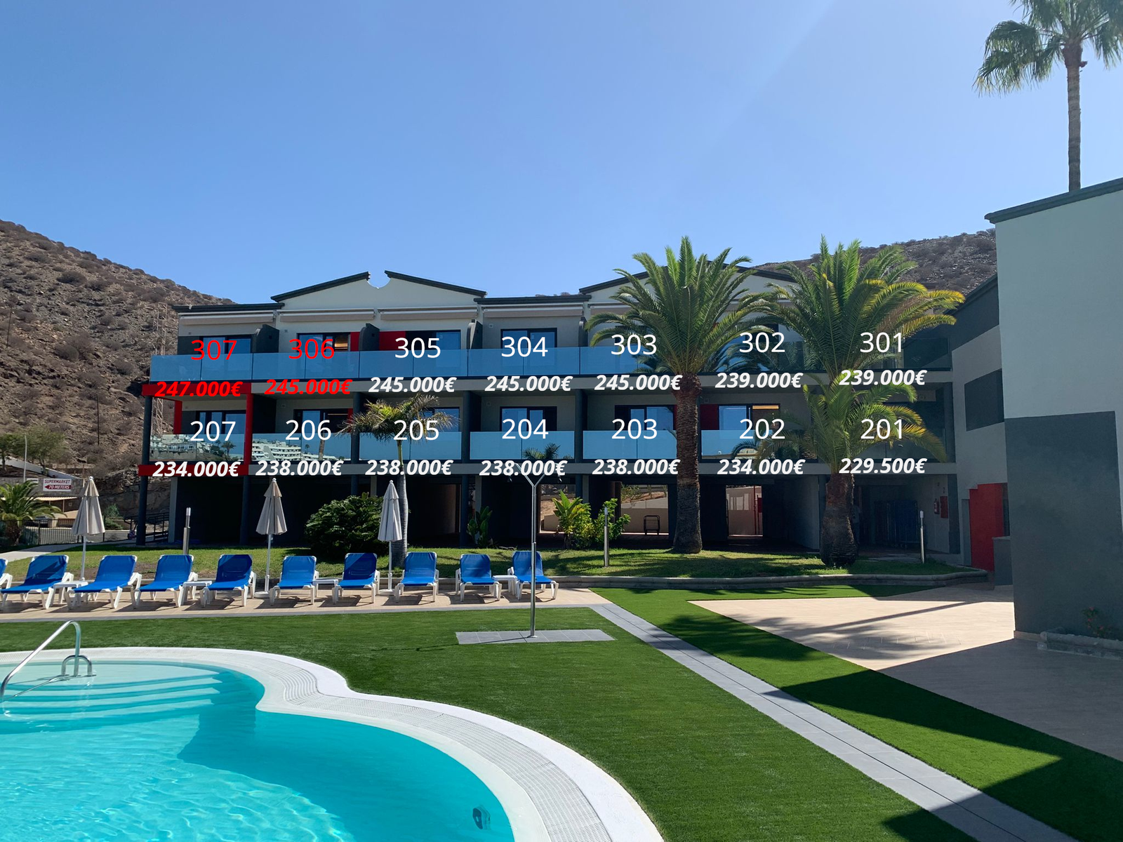 Leilighetsnumre og priser Galleribilde