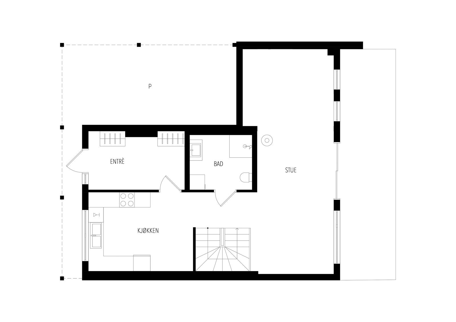 Plantegning første etasje. Galleribilde