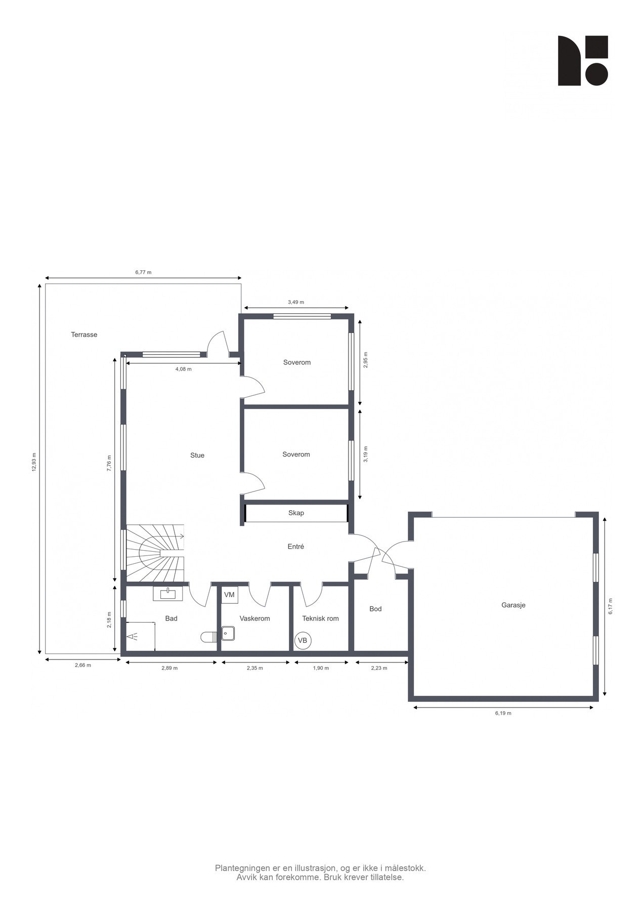 Plantegning 1. etg. Galleribilde
