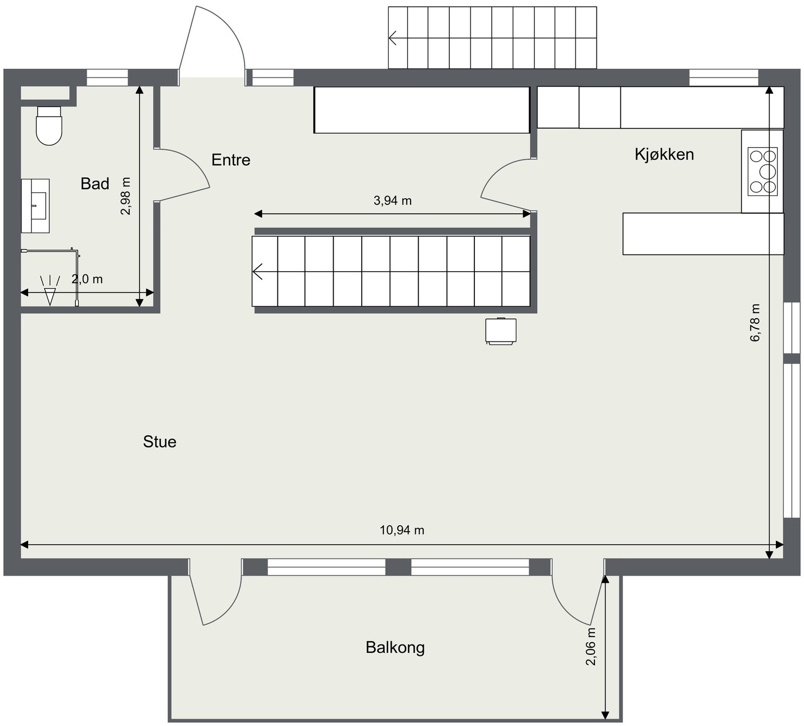 Plantegning første etasje. Galleribilde