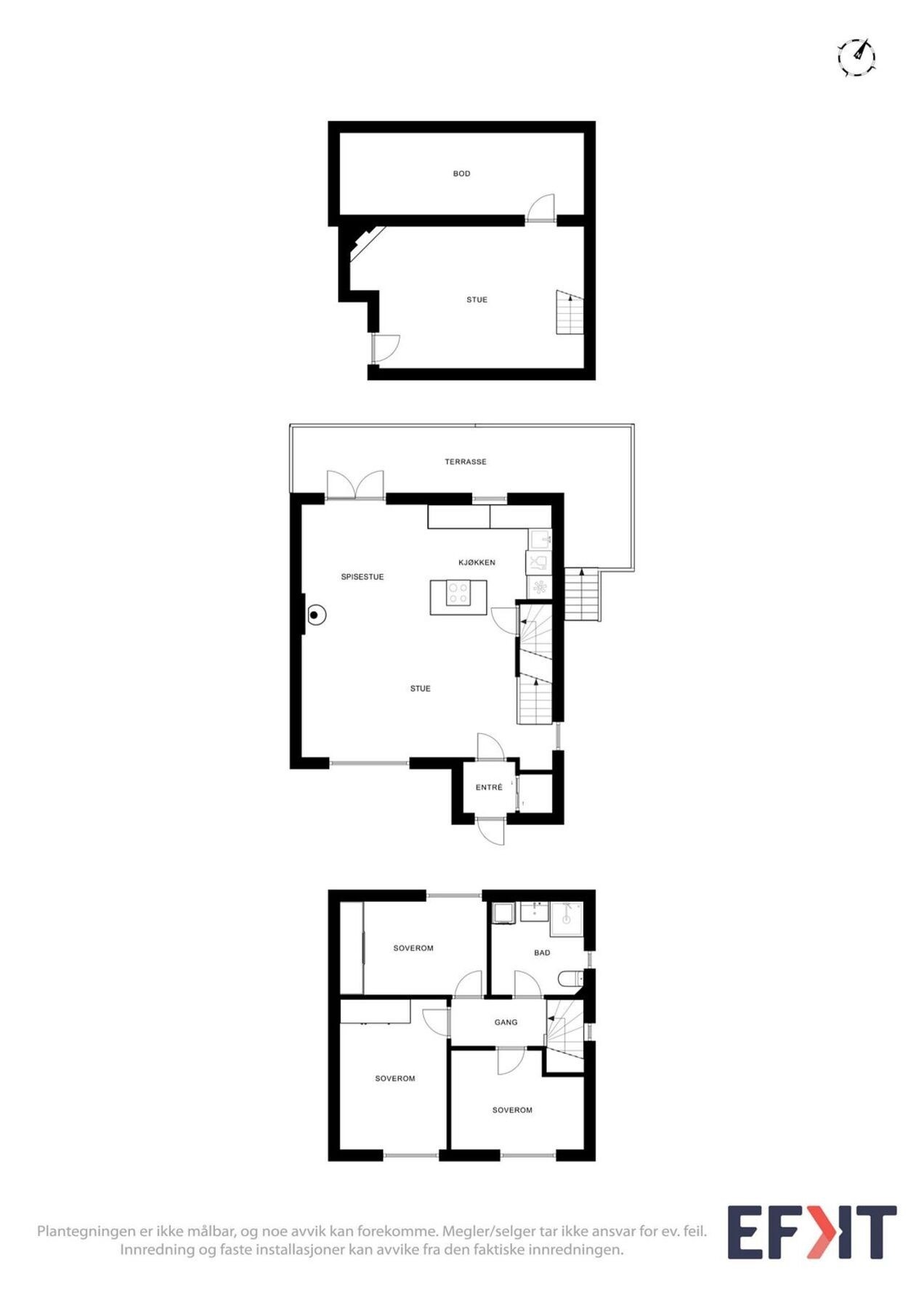 Plantegning over alle etasjene Galleribilde