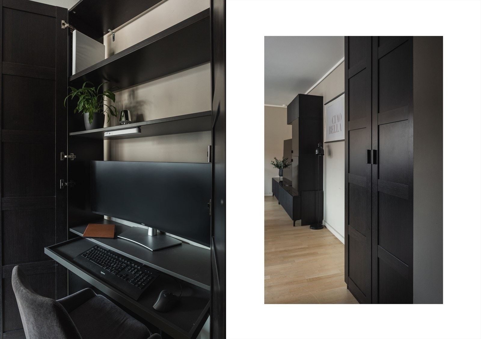 Smart hjemmekontor løsning i stuen Galleribilde