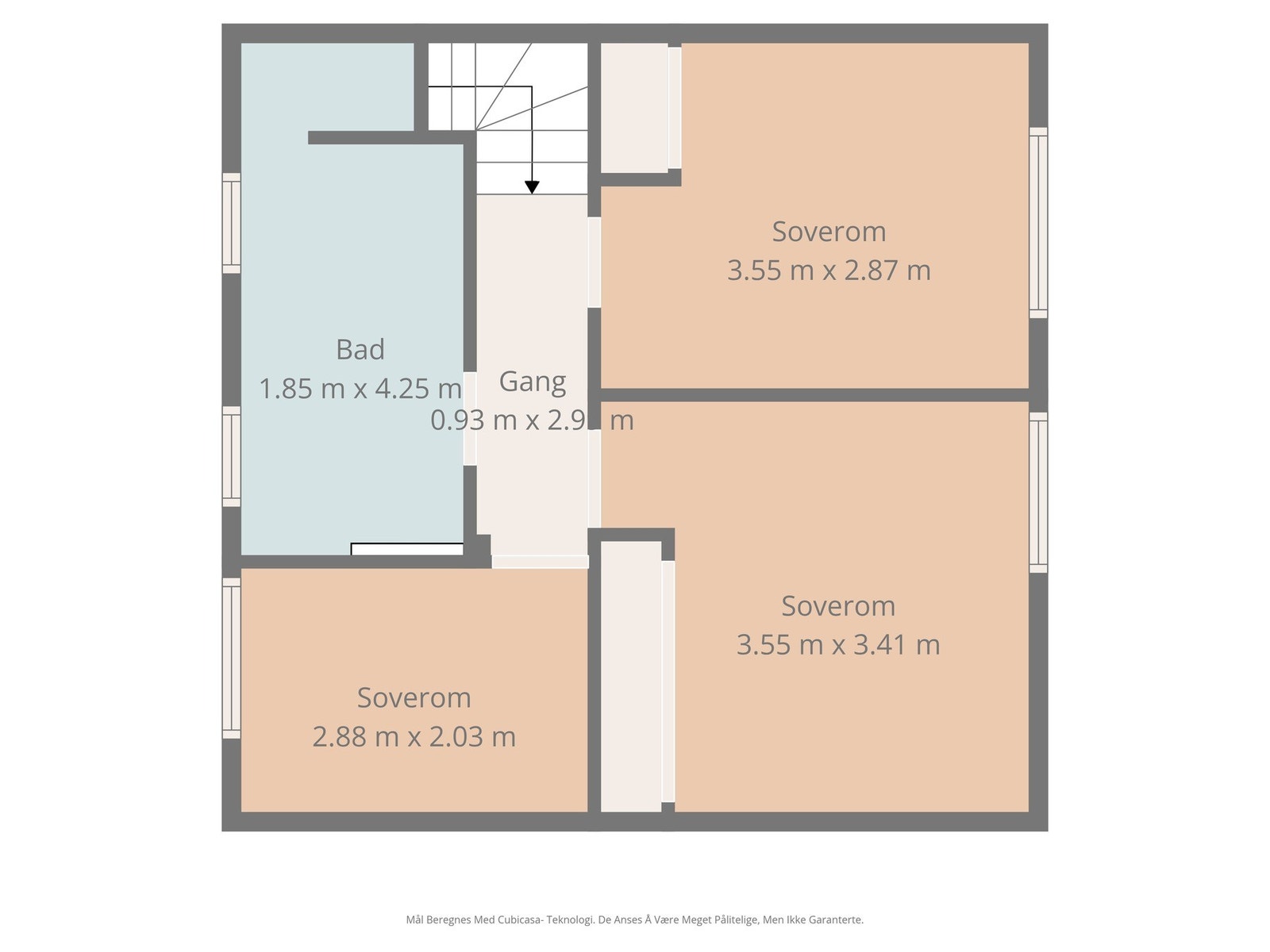 Plantegning andre etasje. Galleribilde