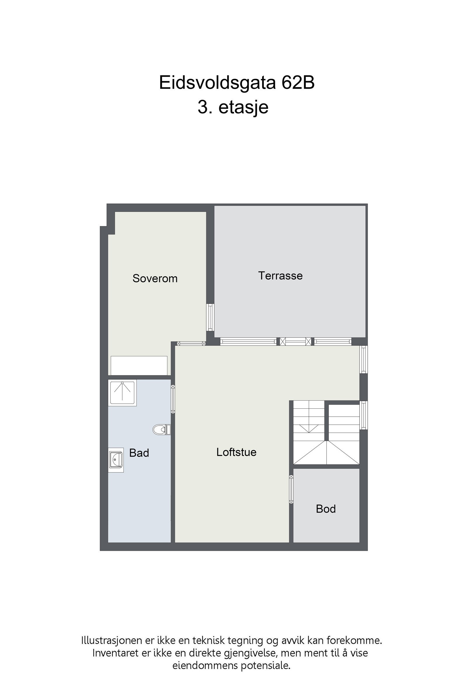 Plantegning 3. etasje. Galleribilde