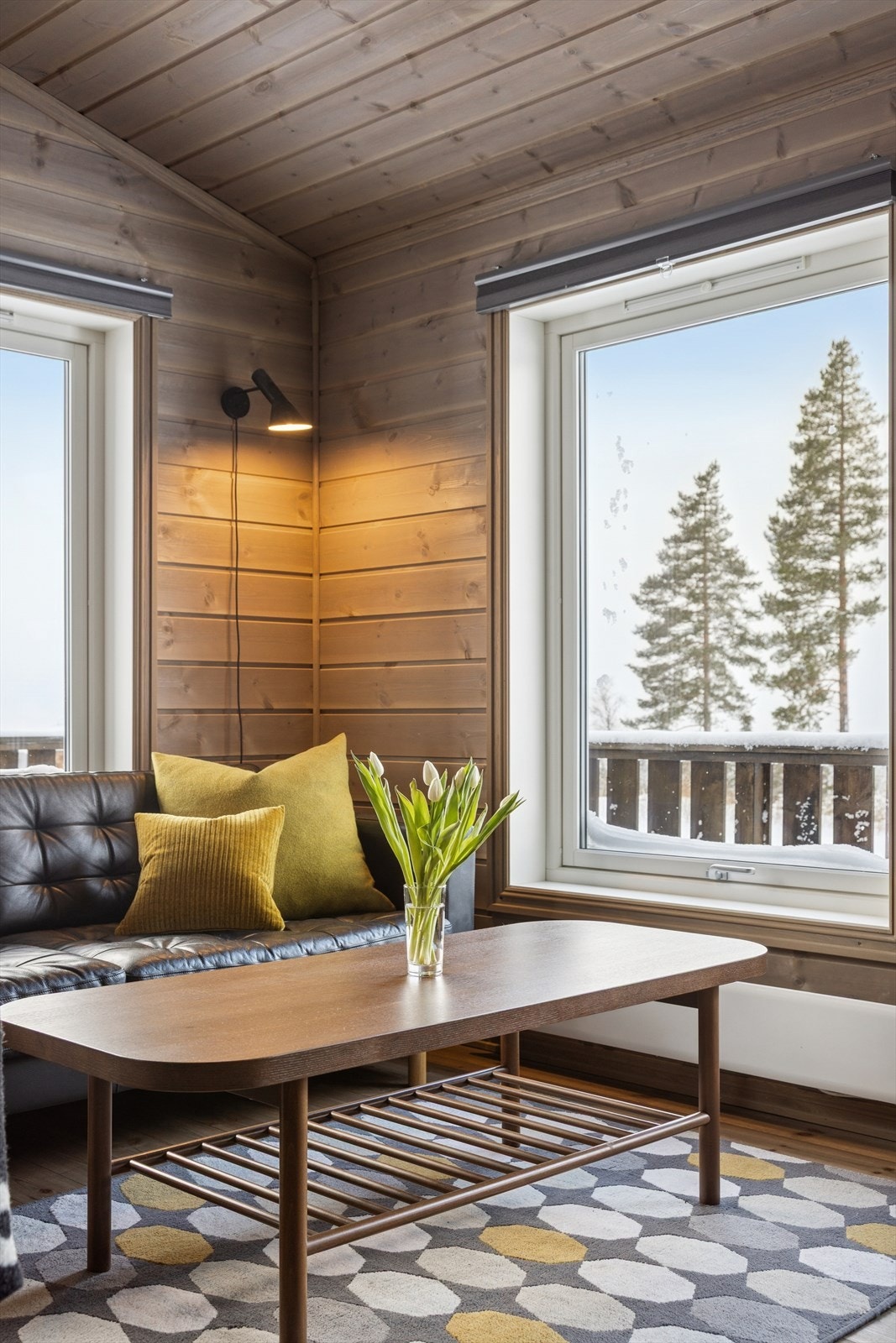 De store vindusflatene slipper inn godt med naturlig lys i rommet og gir en god atmosfære, samt at du kan nyte den flotte utsikten ut over nærområdet. Galleribilde