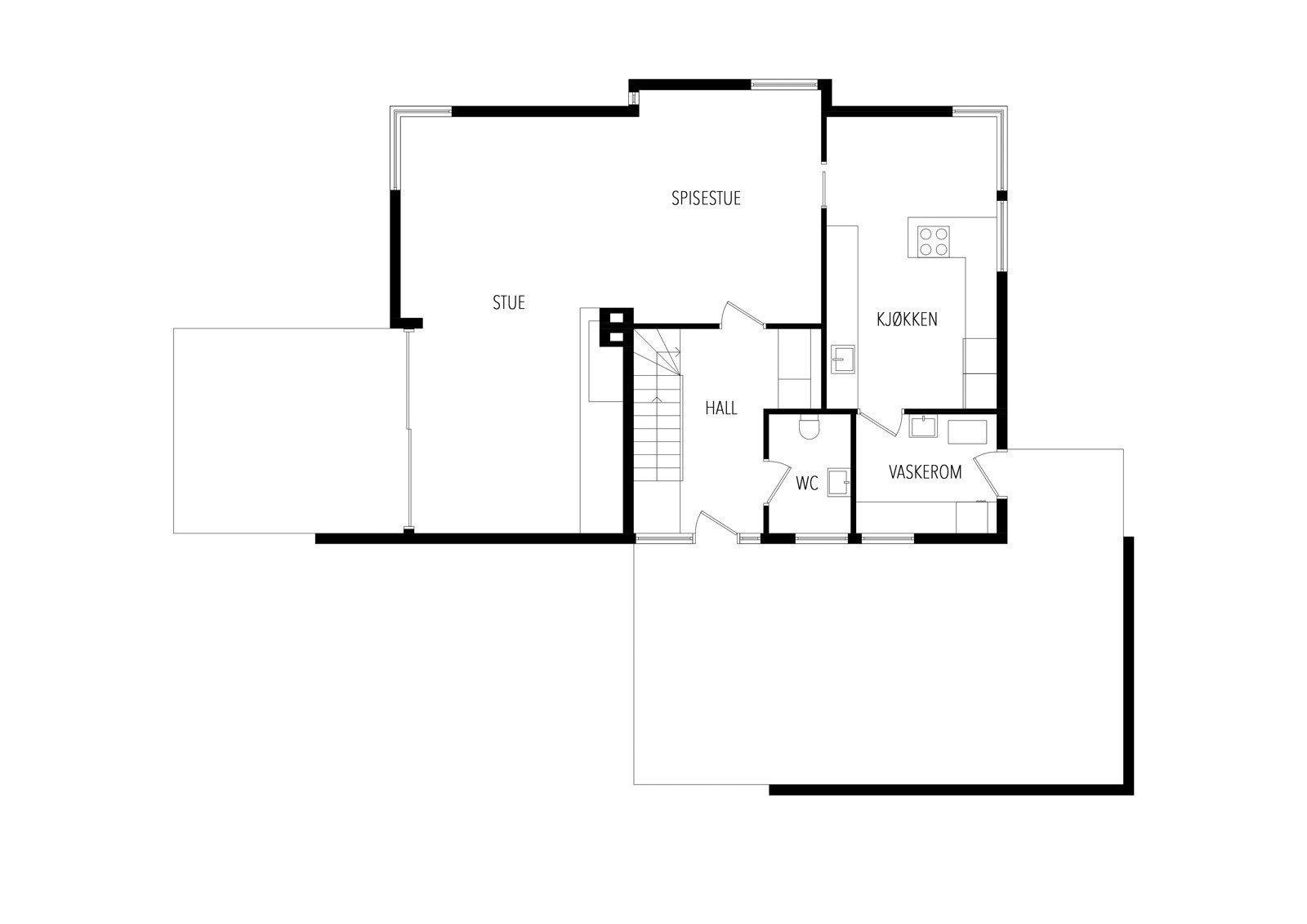 Plantegning første etasje. Galleribilde