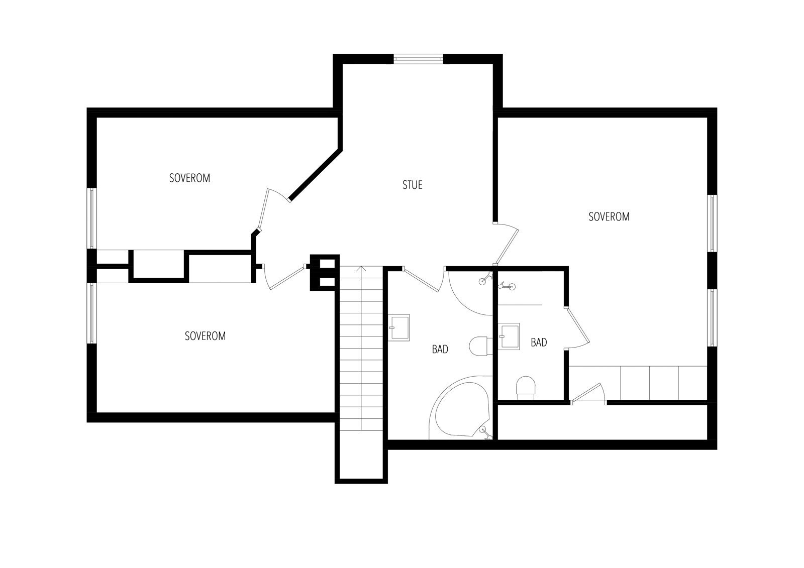 Plantegning andre etasje. Galleribilde