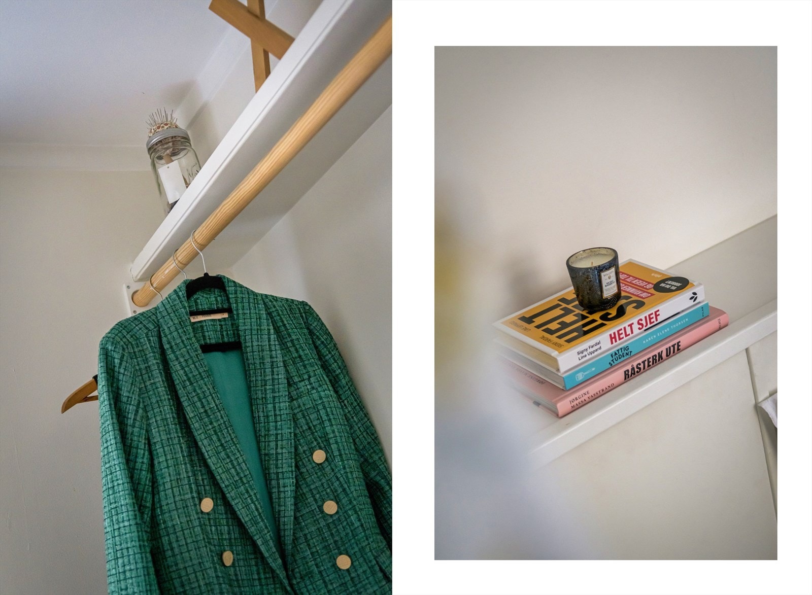 Rommet byr på smarte og plassbesparende oppbevaringsløsninger Galleribilde