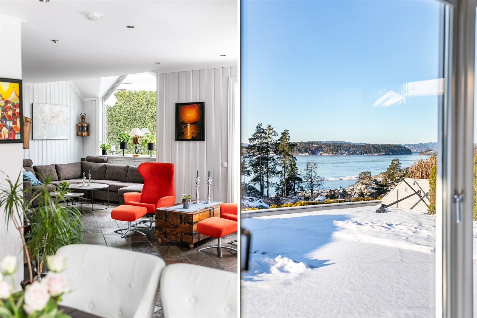 Den naturskjønne utsikten er et vakkert skue fra spisebordet. Galleribilde