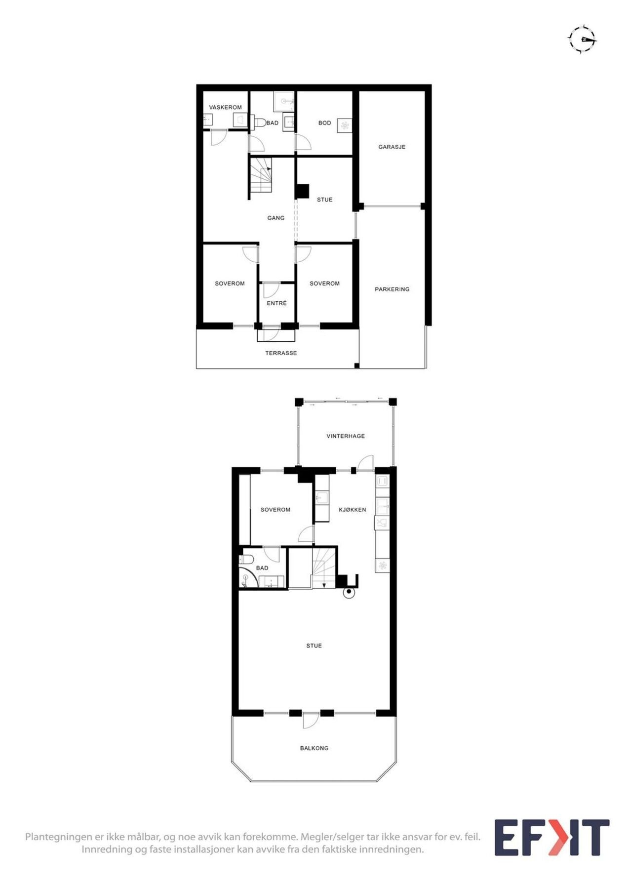 Plantegning over begge etasjene Galleribilde