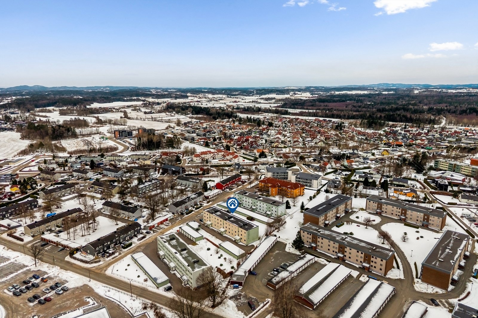 Områdebilde tatt med drone Galleribilde