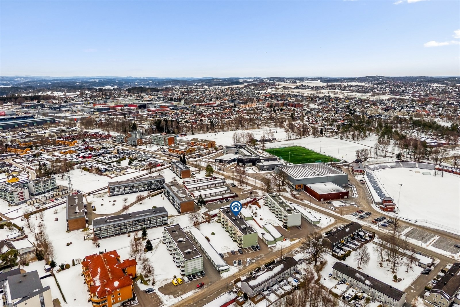 Områdebilde tatt med drone Galleribilde