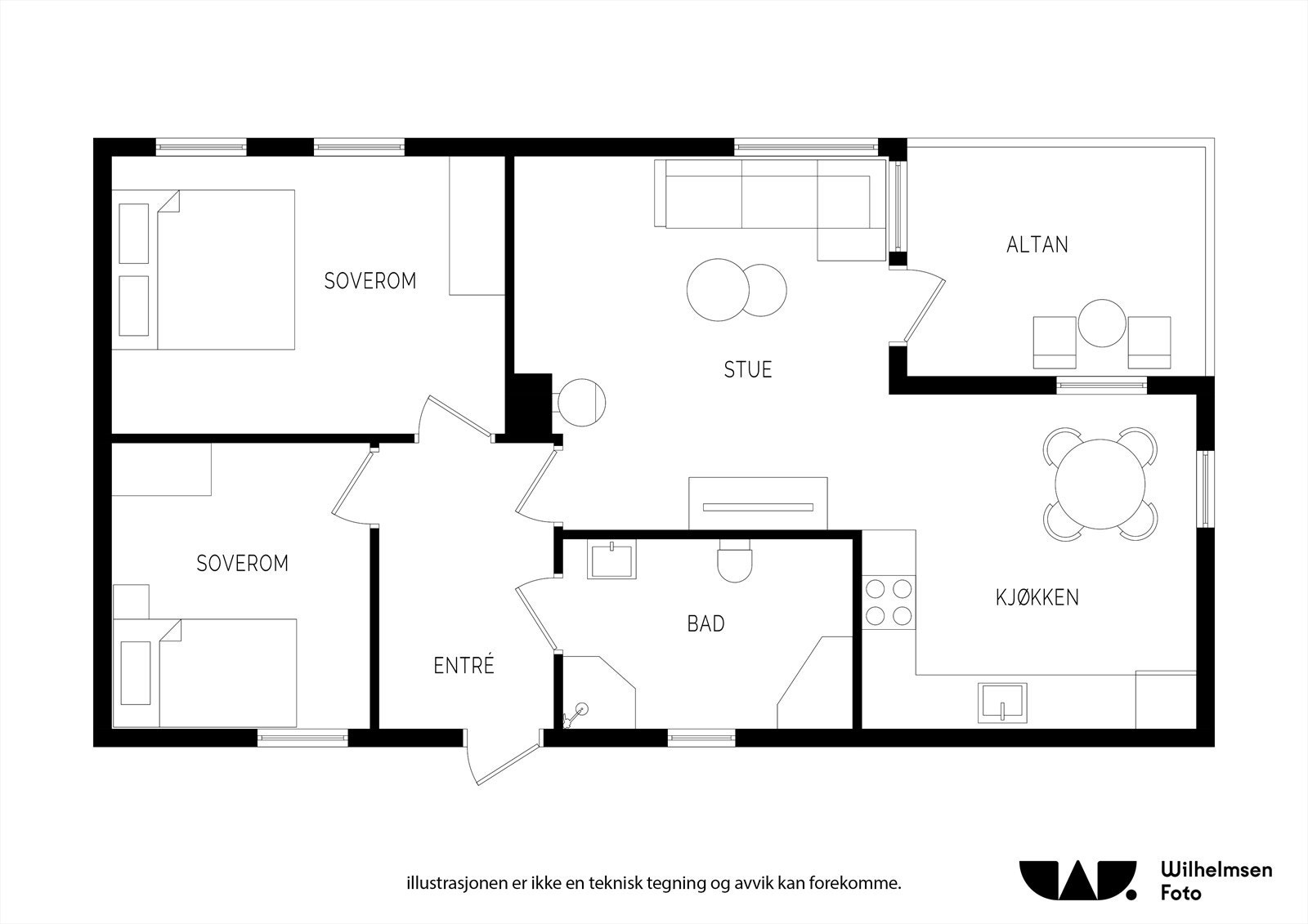 Sosial planløsning med romslig følelse. Galleribilde