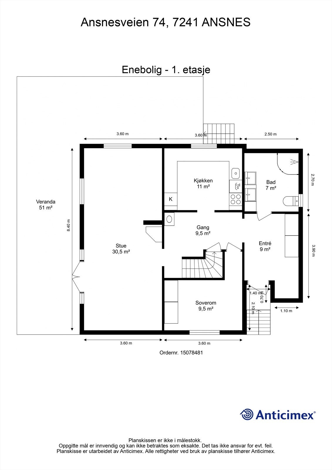 Planskisse 1. etasje. Galleribilde