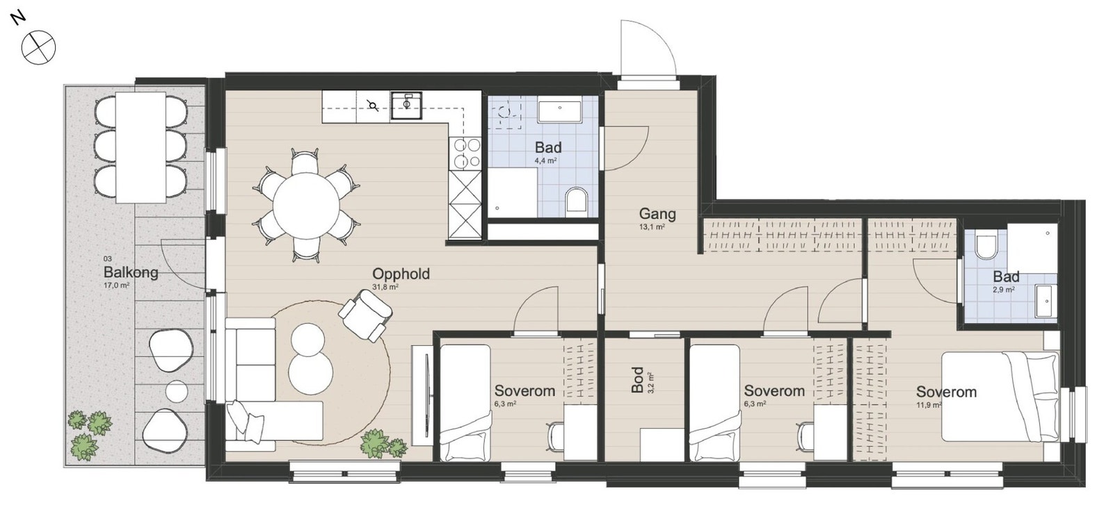 Planskisse for leilighet B1-403 Galleribilde