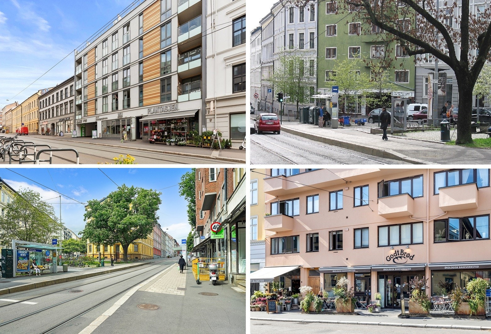 Kort vei til Thereses gate som fungerer som områdets hovedgate. Kiwi, Bunnpris og trikk i umiddelbar nærhet. Her finner du også flere dagligvarebutikker, blomsterbutikker og serveringssteder. Galleribilde