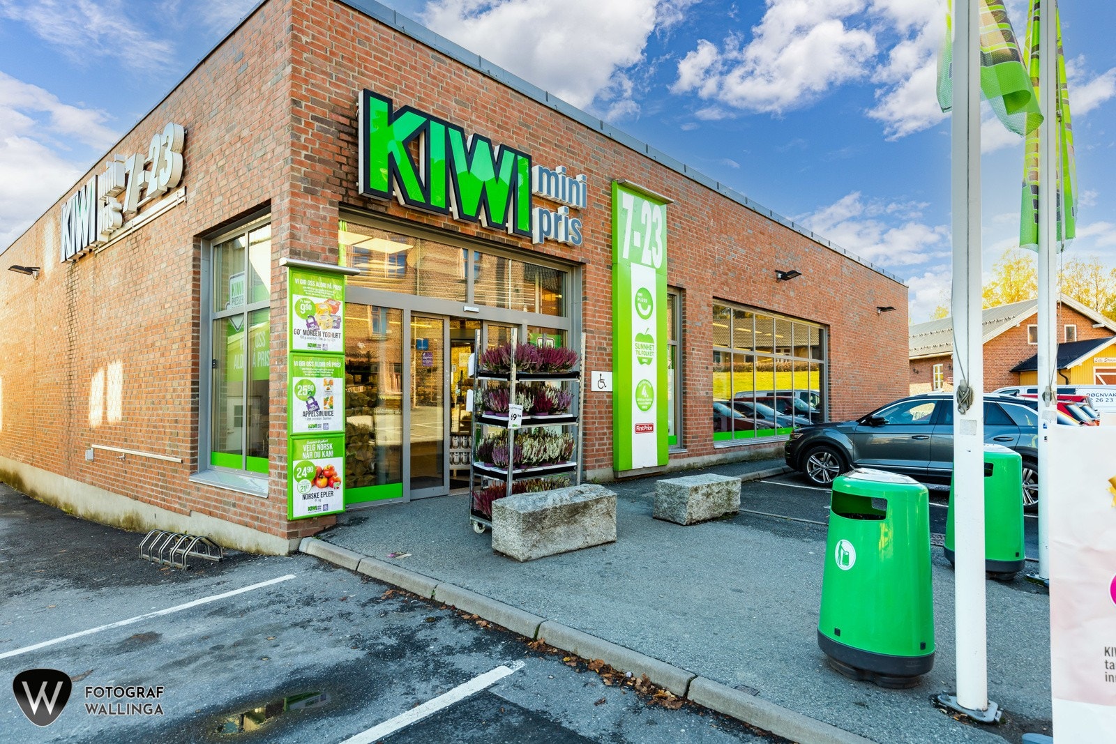 Dagligvarehandelen kan gjøres på Kiwi og Rema 1000. Galleribilde