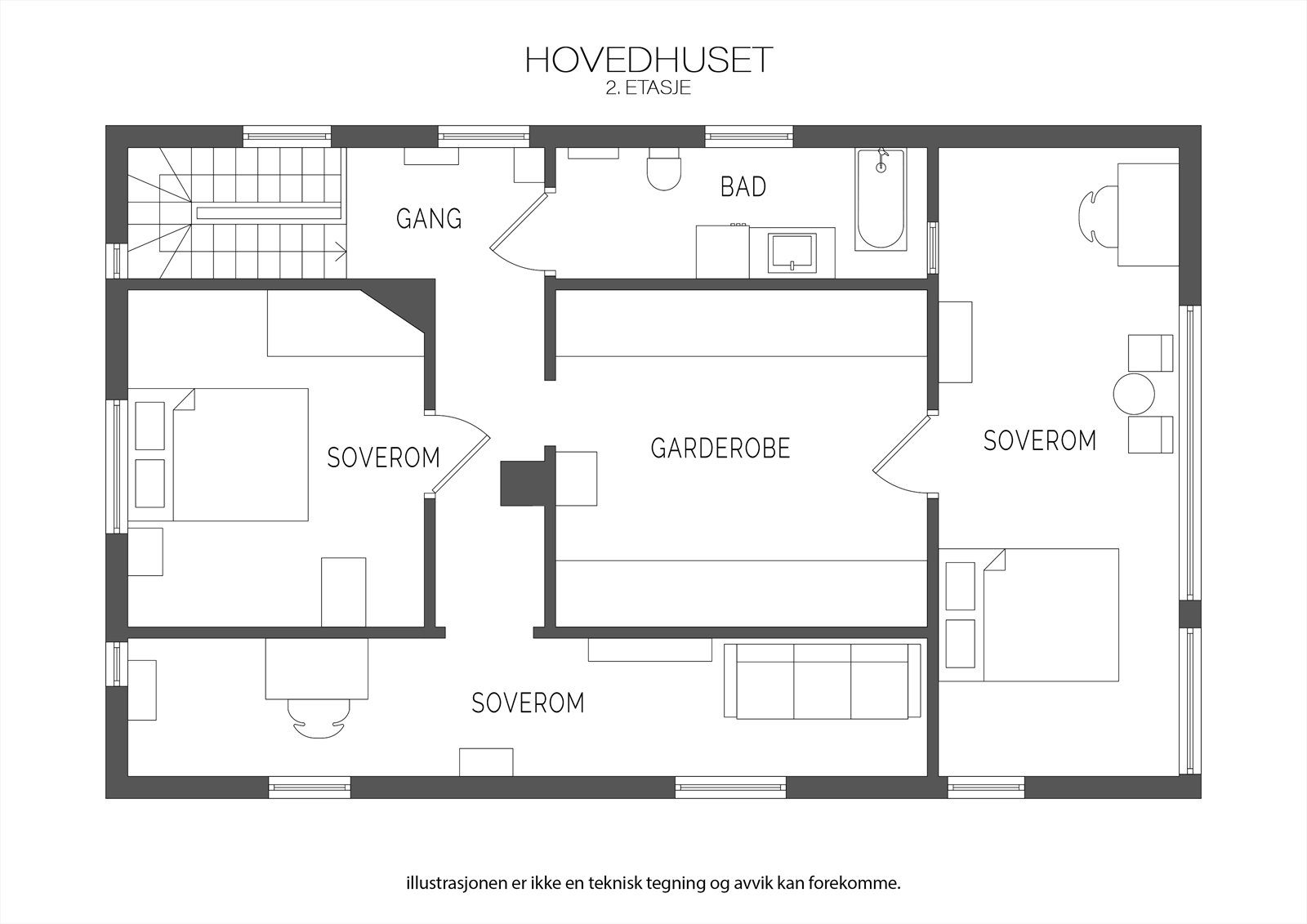 Plantegning 2. etasje Galleribilde