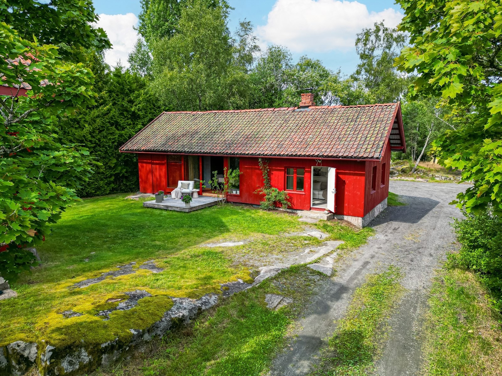 Uthuset er innredet som en eget enhet med både stue, rom og bad. Galleribilde