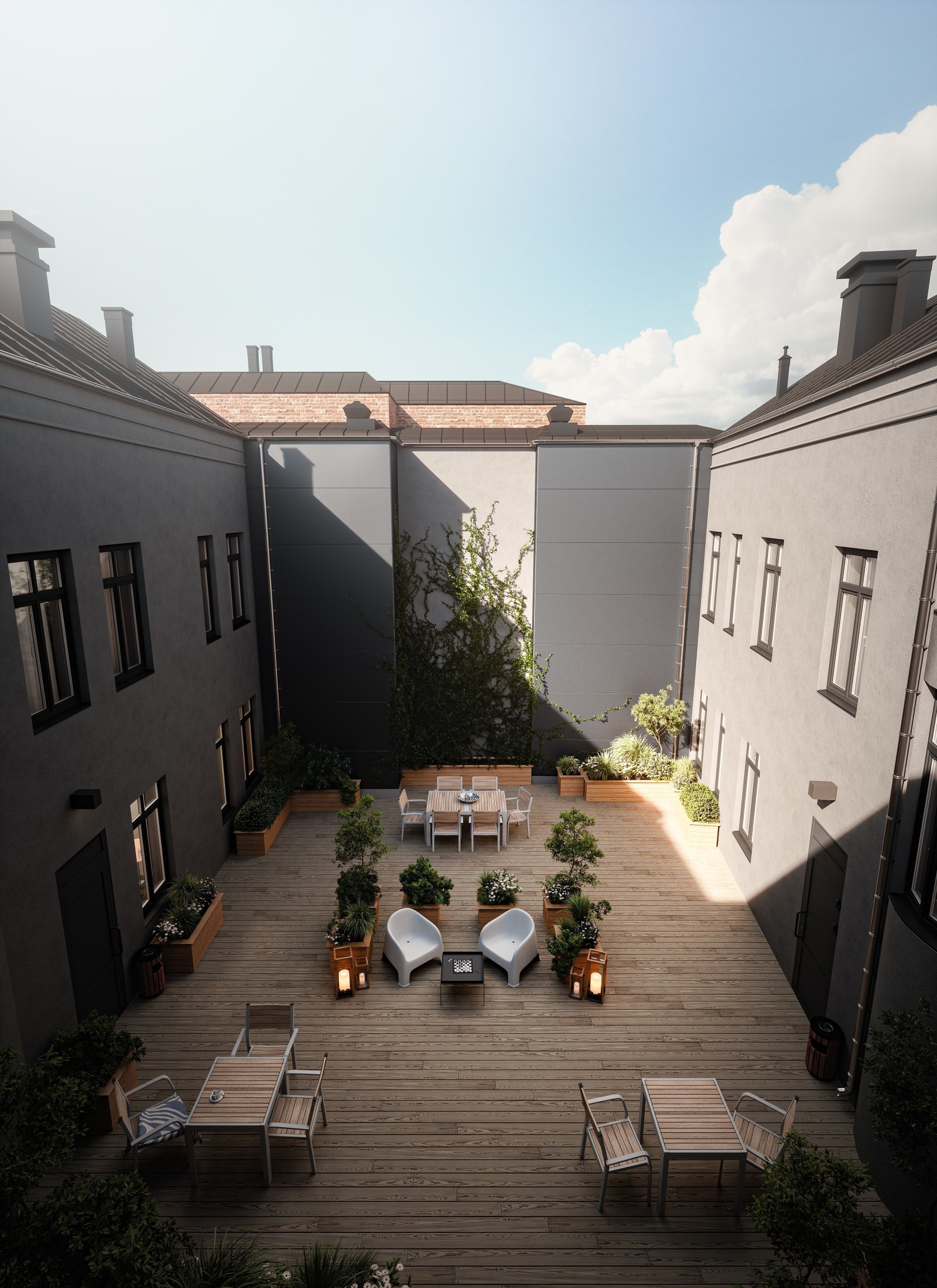 Illustrasjonsbilde bakgård Galleribilde