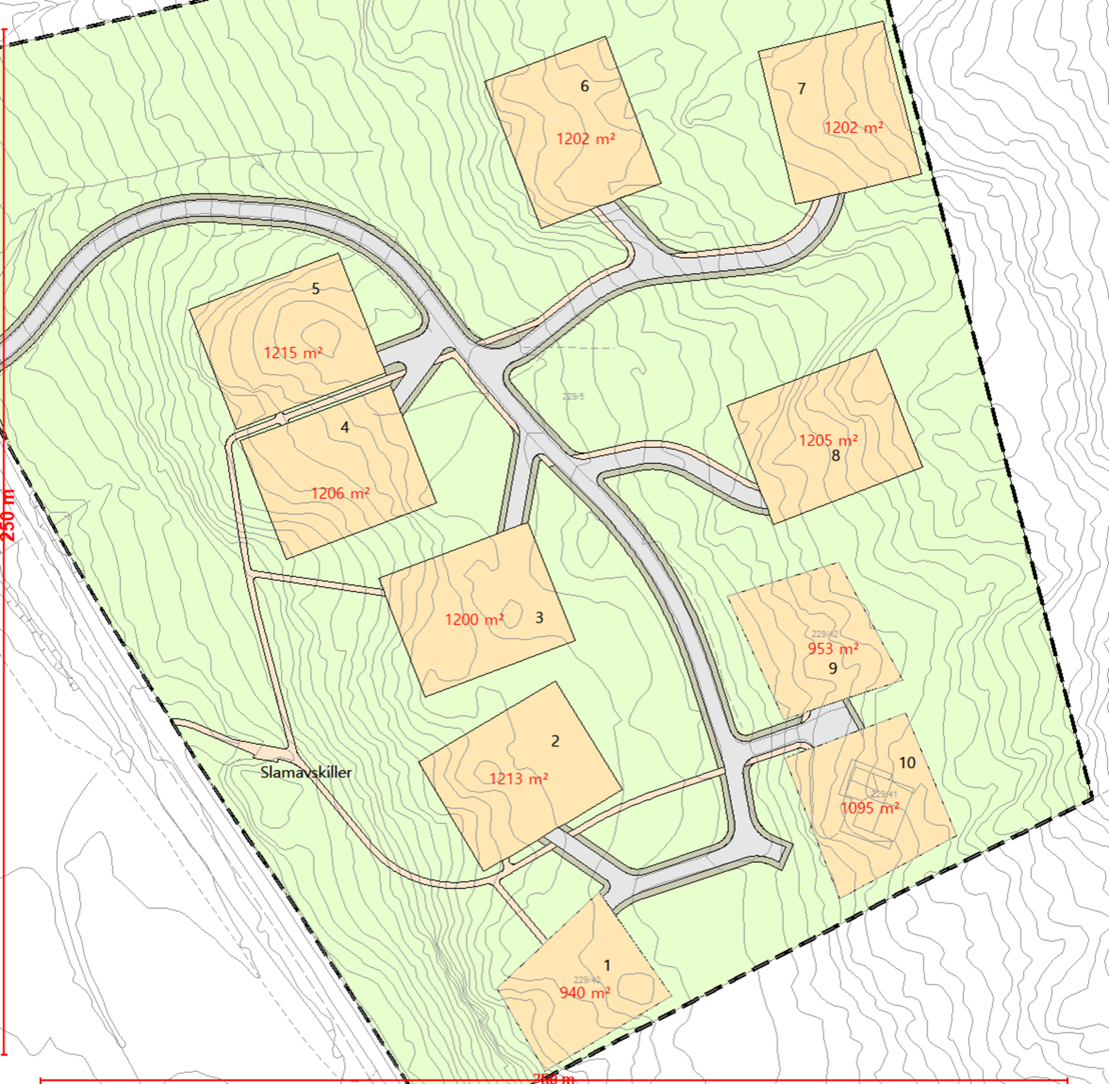 Situasjonsplan Trollskaret Panorama. I annonsen er tomt 1 priset Galleribilde
